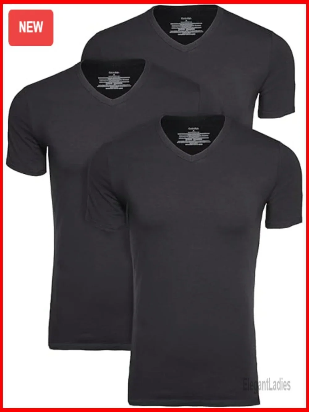 Men's Cotton Stretch V-Neck Undershirts 3-Pack Tagless Comfort